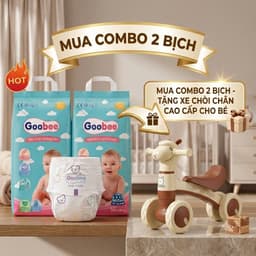 Goobee - 100 Bỉm Quần Cao Cấp Cho Bé Thấm Hút Nhanh Chống Tràn 360 Độ An Toàn Cho Da Nhạy Cảm Kèm Quà Tặng Xe Chòi Chân 2