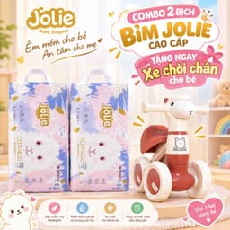 Jolie Combo 100 Bỉm Quần Trẻ Em Form Mỏng Thấm Hút Tốt Kèm Quà Tặng Xe Chòi Chân Cao Cấp Cho Bé Từ 5-21kg 1