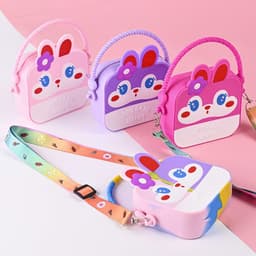 [size trung] Túi xách silicon hình thỏ hoa 2 trong 1 cầm tay đeo chéo thời trang đựng bao bì lì xì, mỹ phẩm 8