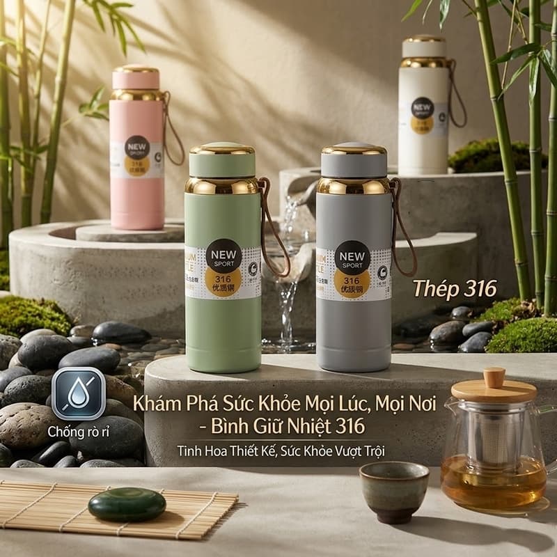 Bình giữ nhiệt inox Xikeer 1000ml/ 800ml. LMS