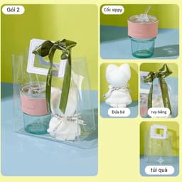 🎁 Set Quà Tặng 20/10 Ly Thuỷ Tinh Trong Suốt Cao Cấp – Kèm Ống Hút, Hộp Sang Trọng,Set Quà Tặng Ly Thuỷ Tinh 3