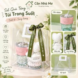 Quà Tặng 20/10 Nữ – Set Quà Tặng Gấu Bông Kèm Bình Nước Dễ Thương, Hộp Quà Xinh Xắn Căn Nhà Mơ 5