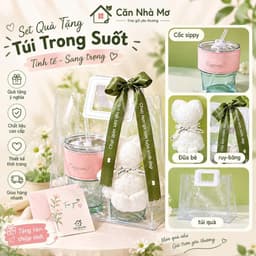 🎁 Set Quà Tặng 20/10 Ly Thuỷ Tinh Trong Suốt Cao Cấp – Kèm Ống Hút, Hộp Sang Trọng,Set Quà Tặng Ly Thuỷ Tinh 1