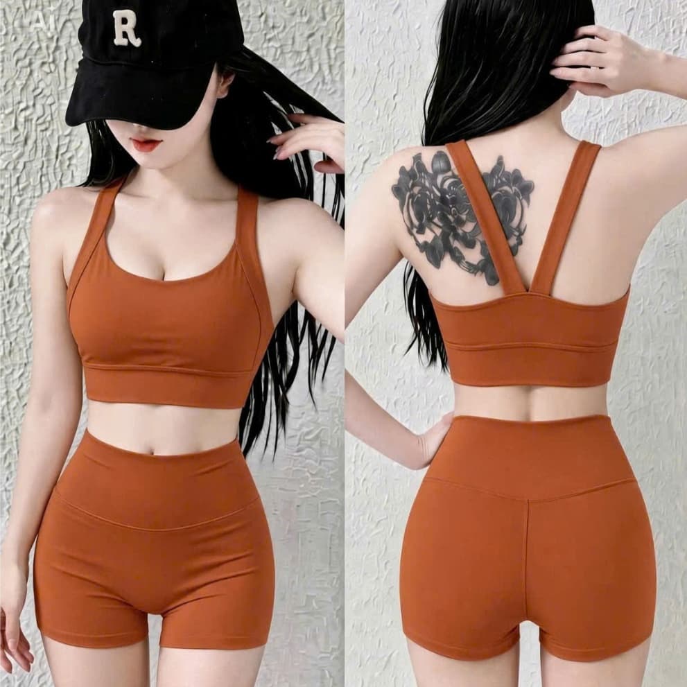 Bộ tập Gym, Yoga, Erobic cho nữ chất LuLu hàng Quảng Châu cao cấp BT200