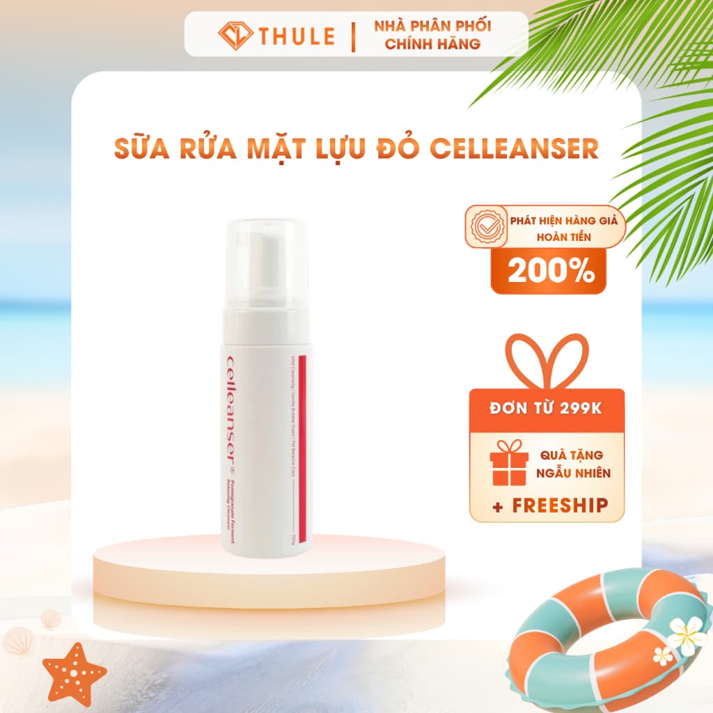 Celleanser Sữa Rửa Mặt Lựu Đỏ Pomegranate Làm Sạch Dịu Nhẹ Cấp Ẩm Chăm Sóc Da Hằng Ngày