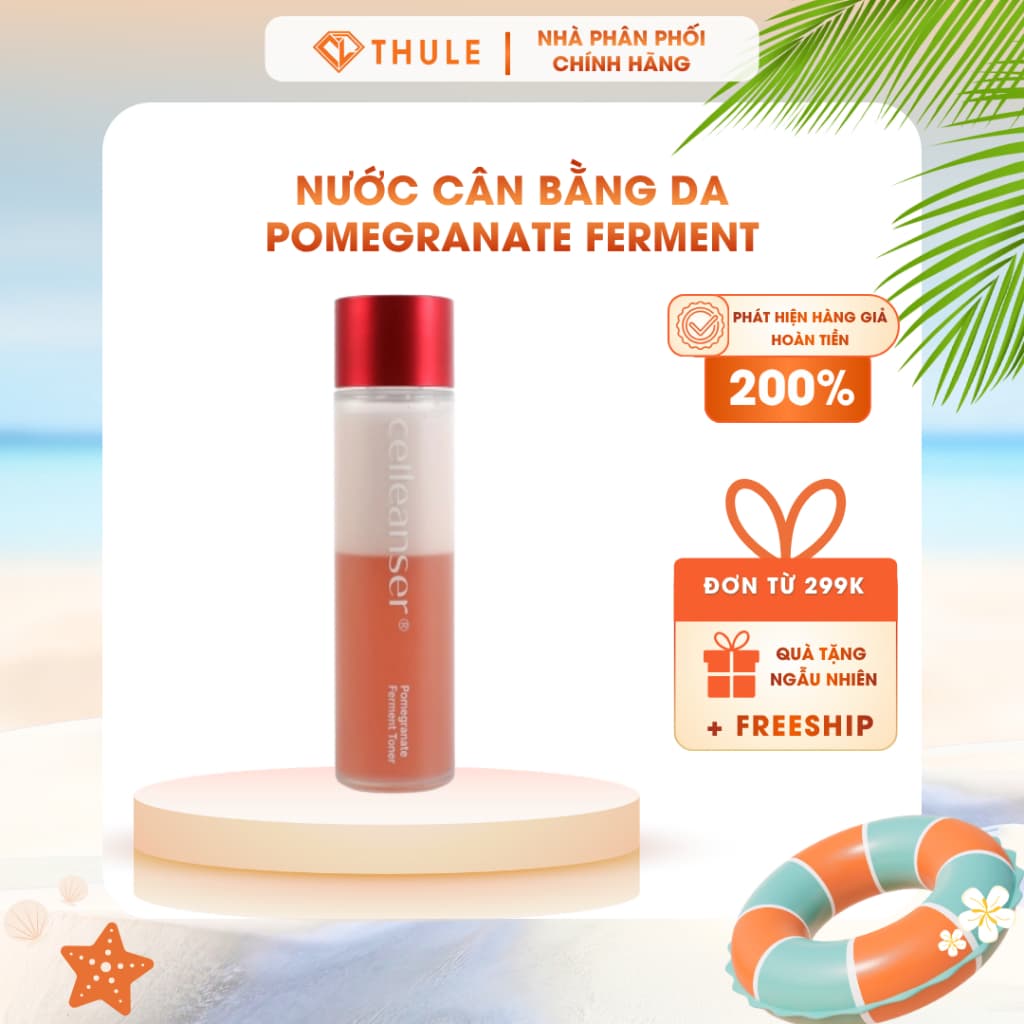 Nước Cân Bằng Celleanser Lựu Đỏ Lên Men Pomegranate Toner Dưỡng Ẩm Làm Dịu Da Sau Làm Sạch