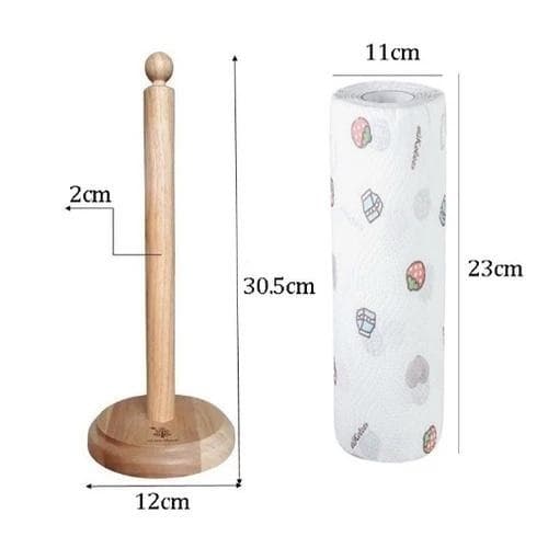 Cây Cọc Gỗ Để Cuộn Giấy Lau Đa Năng và Cuộn Giấy Lau Đa Năng In Hình Họa Tiết/ ComBo 3 Cuộn Túi Trong đựng Thực Phẩm. LM