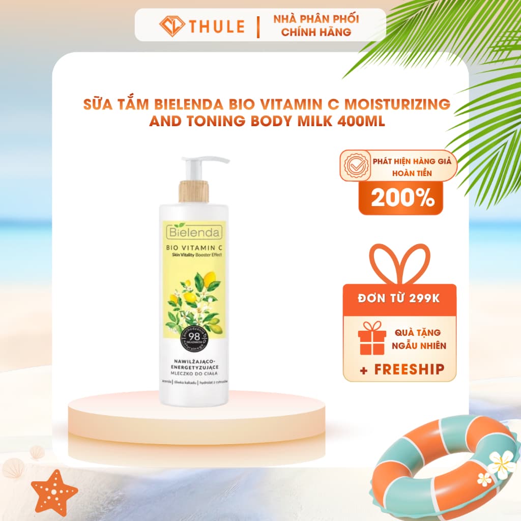 Bielenda Bio Vitamin C Sữa Dưỡng Thể 400ml – Dưỡng Ẩm Hỗ Trợ Da Tươi Sáng Mịn Màng Body Milk