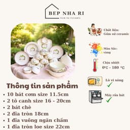 [ BepNhaRi ] Bộ Bát Đĩa Gốm Sứ Họa Tiết Măng Cụt CƠ BẢN - Gốm Sứ Cao Cấp Độc Đáo, Sang Trọng Cho Bàn Ăn Gia Đình 2