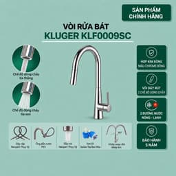 Vòi rửa bát Kluger KLF0009SC, Chống bắn nước thế hệ mới 1