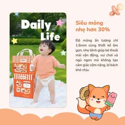 Combo 3 Tã Bỉm Dán/Quần Momoji Air Dry+ NB/S/M/L/XL/XXL/XXXL Êm Mềm Mịn, Siêu Mỏng, Siêu Khô Thoáng, An Toàn Cho Bé 5