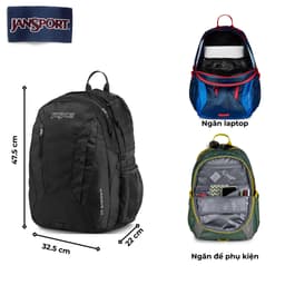 Balo chính hãng Jansport (USA) Agave 32L cao cấp, nhiều ngăn tiện lợi, ngăn laptop 15", thiết kế đục lỗ 2