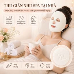 Khăn nén mặt nạ cotton chườm nóng lạnh xông hơi làm nóng 2 lớp mềm mại cho làn da 5