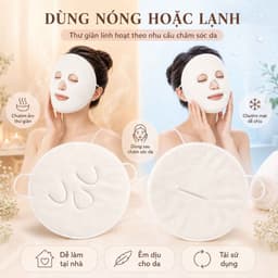 Khăn nén mặt nạ cotton chườm nóng lạnh xông hơi làm nóng 2 lớp mềm mại cho làn da 7