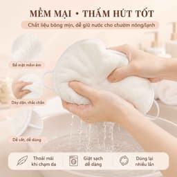 Khăn nén mặt nạ cotton chườm nóng lạnh xông hơi làm nóng 2 lớp mềm mại cho làn da 8