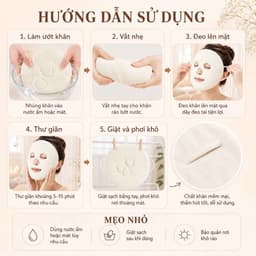 Khăn nén mặt nạ cotton chườm nóng lạnh xông hơi làm nóng 2 lớp mềm mại cho làn da 2