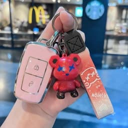 Ốp Khóa Vinfast VF3 Màu Hồng Chất Liệu TPU Cao Cấp Chống Bụi Bẩn Bảo Vệ Chìa Khóa 8