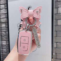 Ốp Khóa Vinfast VF3 Màu Hồng Chất Liệu TPU Cao Cấp Chống Bụi Bẩn Bảo Vệ Chìa Khóa 6