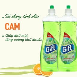 Nước Rửa Chén Gift Trà Chanh 800g – Nước Rửa Chén Gia Đình Làm Sạch Dầu Mỡ 4