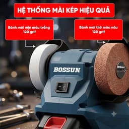 Máy Mài 2 Đá Mini Dùng Pin Bossun BS-G7002, Đường Kính Đá 7cm, Động Cơ Không Chổi Than, Chân Pin Phổ Thông m21 4cm 4