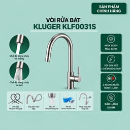 Vòi rửa bát Kluger KLF0031S | Vòi dây rút 2 đường nước Nóng - Lạnh | Hàng chính hãng 1