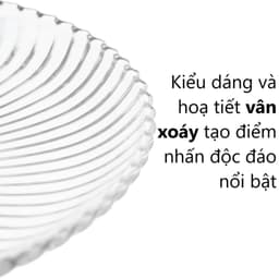 Set 5 Dĩa tròn xoáy HOKORI nhựa VIỆT NHẬT cao cấp. Trong suốt, đựng đồ ăn, hoa quả 1162/5 4