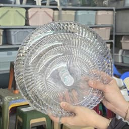Set 5 Dĩa tròn xoáy HOKORI nhựa VIỆT NHẬT cao cấp. Trong suốt, đựng đồ ăn, hoa quả 1162/5 6