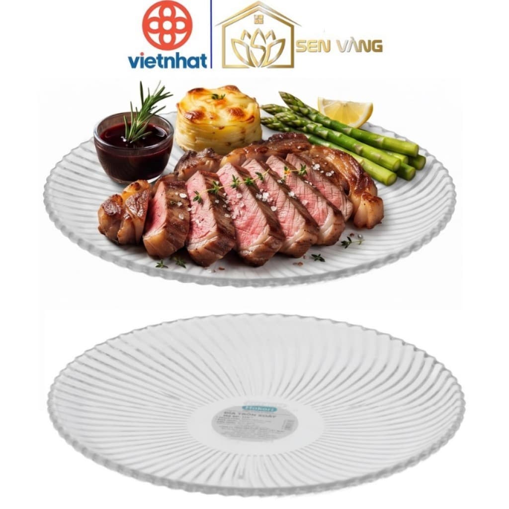 Set 5 Dĩa tròn xoáy HOKORI nhựa VIỆT NHẬT cao cấp. Trong suốt, đựng đồ ăn, hoa quả 1162/5