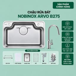CHẬU RỬA BÁT NOBINOX ARVO B275 | Kích thước 75x48cm 1