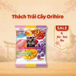 Thạch Trái Cây Orihiro Nhật Bản 480g (20g x 24 Cái) Ăn Vặt Tiện Lợi Kết Hợp 3 Hương Vị Trái Cây 3