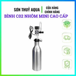 Vỏ Nhôm cao cấp C02 Thủy Sinh | B.ình Chứa c O2 Thủy Sinh Kèm Van | Vỏ Nhôm Rỗng Đài Loan O.21l - 0.25L 2