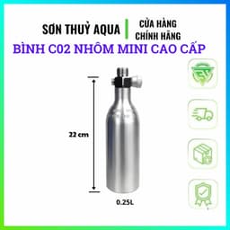 Vỏ Nhôm cao cấp C02 Thủy Sinh | B.ình Chứa c O2 Thủy Sinh Kèm Van | Vỏ Nhôm Rỗng Đài Loan O.21l - 0.25L 6