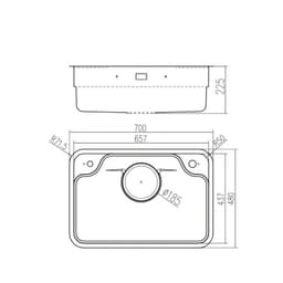 CHẬU RỬA BÁT 1 HỐ NOBINOX ARVO B370 9