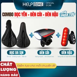 COMBO Bọc Yên Xe Đạp Da 05, Đèn Còi 01 Phổ Thông, Đèn Hậu 04 - CBX2 1