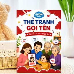 Thẻ Flash EVON BABY dạy bé tập nói -Thẻ Tranh Gọi Tên Người Thân 1
