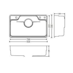 CHẬU RỬA BÁT NOBINOX LIKEN NL792D | KÍCH THƯỚC 83X50CM 9