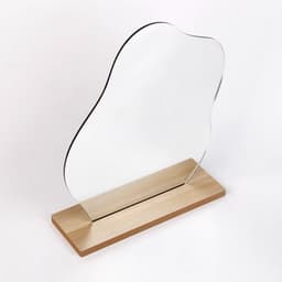 Gương Trang Điểm Để Bàn Khung Gỗ Gấp Gọn 13x18cm và Gương để Bàn Trang điểm đế Gỗ Hình đám Mây. LMS 6