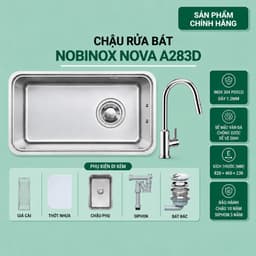 CHẬU RỬA BÁT 1 HỐ NOBINOX NOVA A283D 1