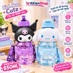 Bình Nước Hoạt Hình Cinnamoroll My Melody 3D 850ML Cute Dễ Thương Cho Bé 1