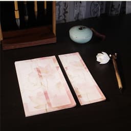 ̀̀̀̀̀̀̀̀̀̀̀50 Tờ Giấy Xuyến Chỉ Kẻ Ô Mễ Phủ Sáp Lâm Thiếp In Nền Hoa Sen Luyệt Viết Thư Pháp Hán Việt 7