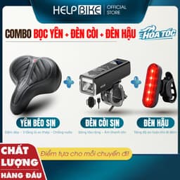 COMBO Yên Béo Xe Đạp 3 Tầng Thép YB02, Đèn Còi Xe Đạp 06 Sịn, Đèn Hậu Xe Đạp 04 - CBX3 1