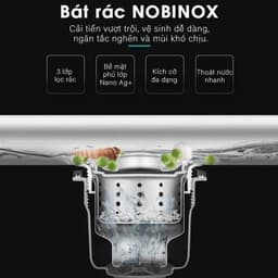 CHẬU RỬA BÁT 2 HỐ NOBINOX LIKEN NL746 8