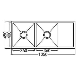 CHẬU RỬA BÁT 2 HỐ NOBINOX LIKEN NL748 9