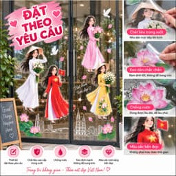 Sticker Văn Hóa Phụ Nữ Việt Nam Cao Cấp Chống Nước Bền Màu Dán Trang Trí Vở Hộp Bút Bình Giữ Nhiệt Laptop 7