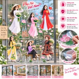 Sticker Văn Hóa Phụ Nữ Việt Nam Cao Cấp Chống Nước Bền Màu Dán Trang Trí Vở Hộp Bút Bình Giữ Nhiệt Laptop 8