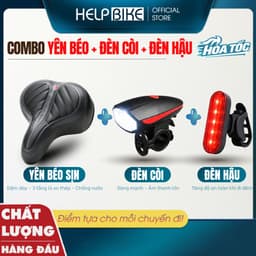 COMBO Yên Béo Xe Đạp 3 Tầng Thép YB02, Đèn Còi Xe Đạp 01, Đèn Hậu Xe Đạp 04 - CBX4 1