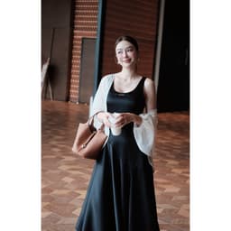 Váy Lụa Queen Bổ Thân Xéo Tà Cách Điệu Đen MACI MCVVADE0408 Thời Trang Nữ Thiết Kế Độc Quyền 6