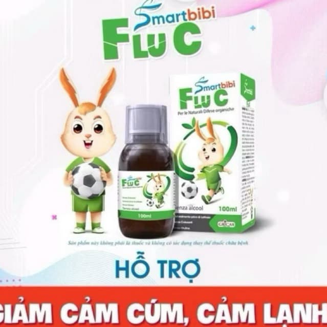 Smartbibi Flu C - Giúphỗ trợ Trẻ em và người lớn có sức đề kháng kém, hay bị ho, đau rát họng, cảm lạnh, cảm cúm
