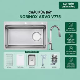 CHẬU RỬA BÁT 1 HỐ NOBINOX ARVO V775 1