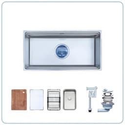 CHẬU RỬA BÁT 1 HỐ NOBINOX LIRA NJ566D | Kích thước 860X445 | Hàng chính hãng 2